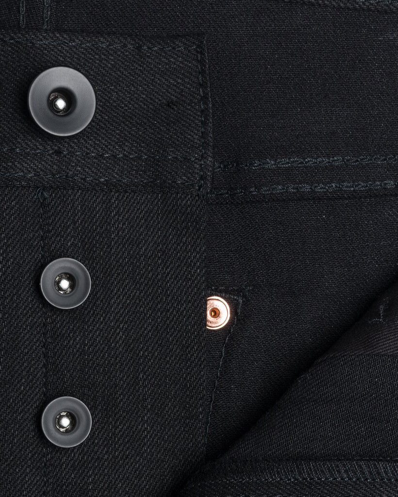 Unbranded UB444 Tight Fit Mens Jeans - 11oz Solid Black Stretch Selvedge | The Unbranded Brand Jeans | JEANSTORE