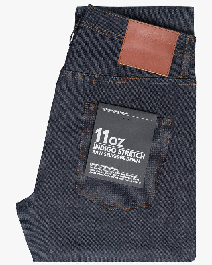 Unbranded UB622 Relaxed Tapered Mens Jeans - 11oz Indigo Stretch Selvedge | The Unbranded Brand Jeans | JEANSTORE