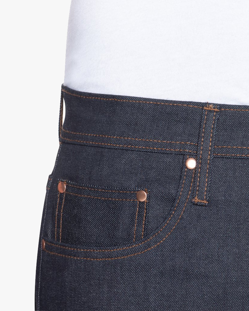 Unbranded UB622 Relaxed Tapered Mens Jeans - 11oz Indigo Stretch Selvedge | The Unbranded Brand Jeans | JEANSTORE