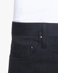 Unbranded UB644 Relaxed Tapered Mens Jeans - 11oz Solid Black Stretch Selvedge | The Unbranded Brand Jeans | JEANSTORE