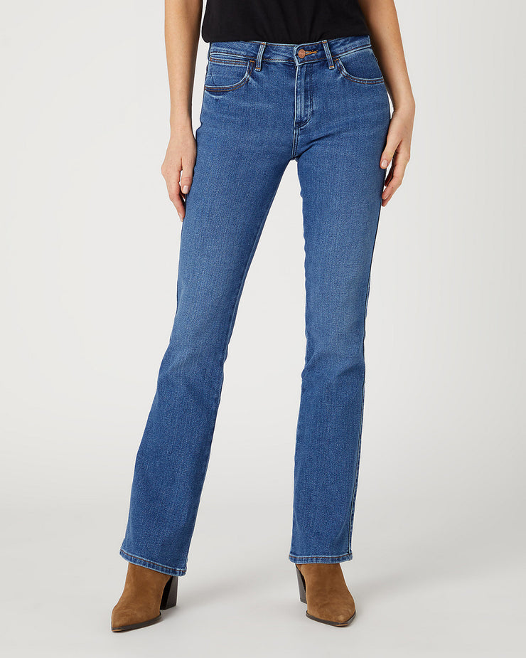 Wrangler Womens Body Bespoke Bootcut Jeans - Camellia | Wrangler Jeans | JEANSTORE