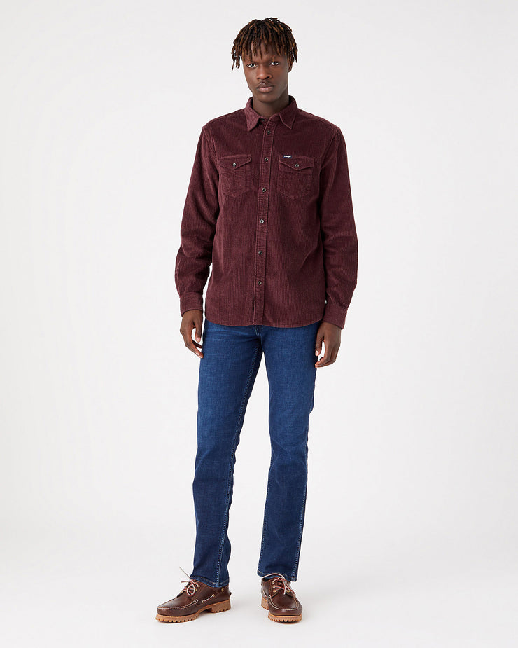 Wrangler Two Flap Pocket Corduroy Shirt - Aubergine | Wrangler Shirts | JEANSTORE