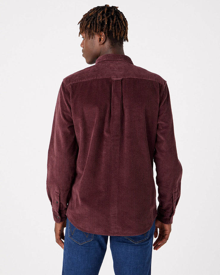 Wrangler Two Flap Pocket Corduroy Shirt - Aubergine | Wrangler Shirts | JEANSTORE