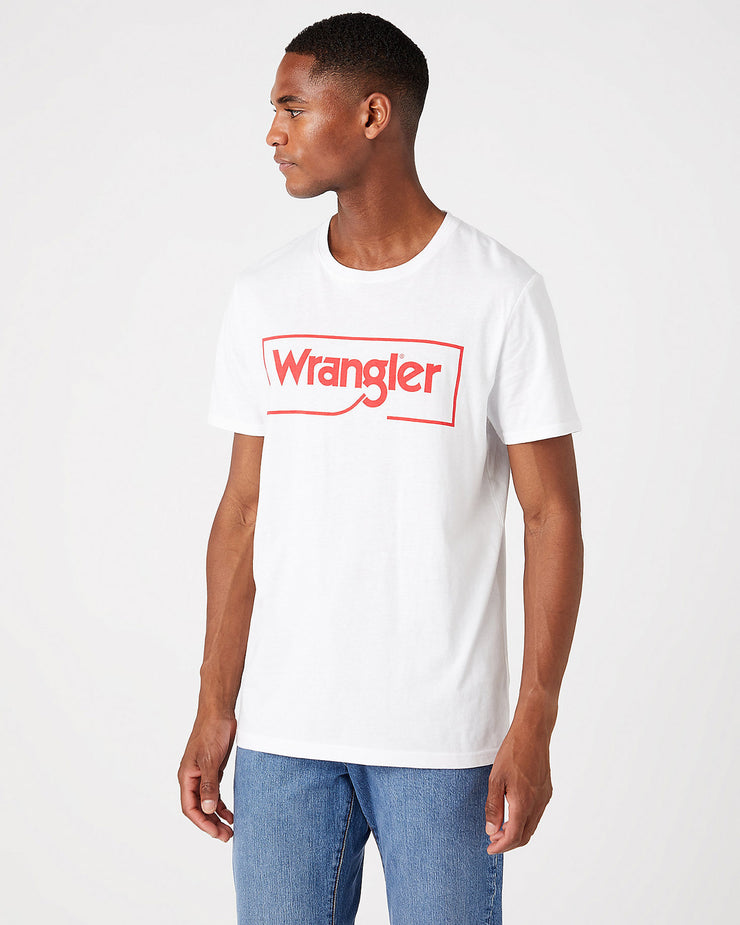 Wrangler Frame Logo Tee - White | Wrangler T Shirts | JEANSTORE