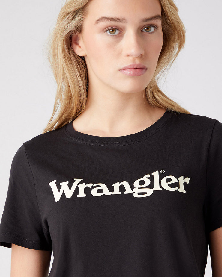 Wrangler Womens Round Tee - Faded Black | Wrangler T Shirts | JEANSTORE