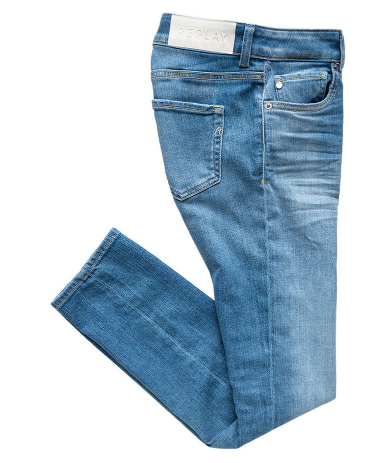 Replay Womens Faaby Slim Fit Recycled 360 Hyperflex Re-Used Jeans - Me ...