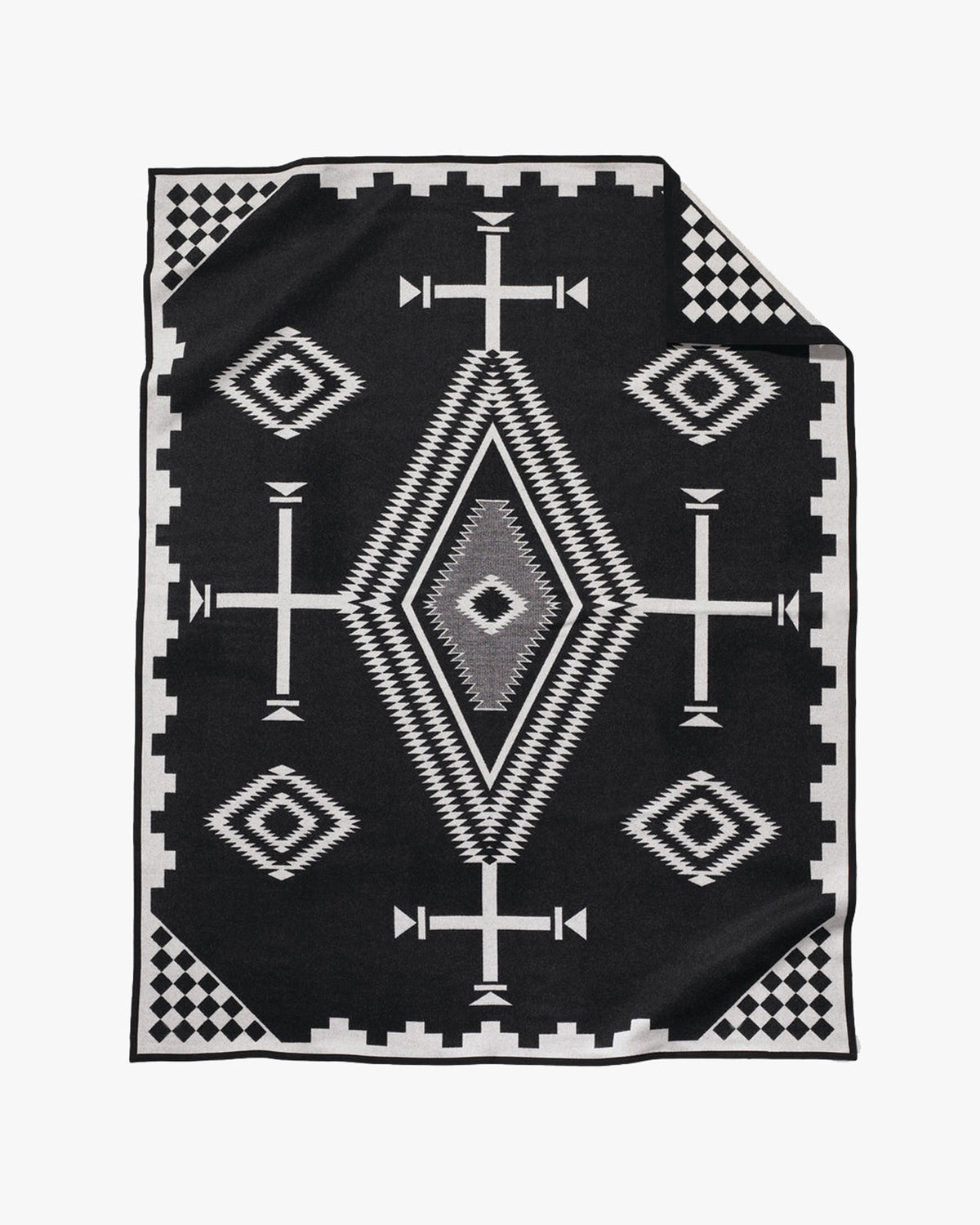 Pendleton Jacquard Unnapped Robe Wool Blanket - Los Ojos Black | Pendleton Lifestyle | JEANSTORE
