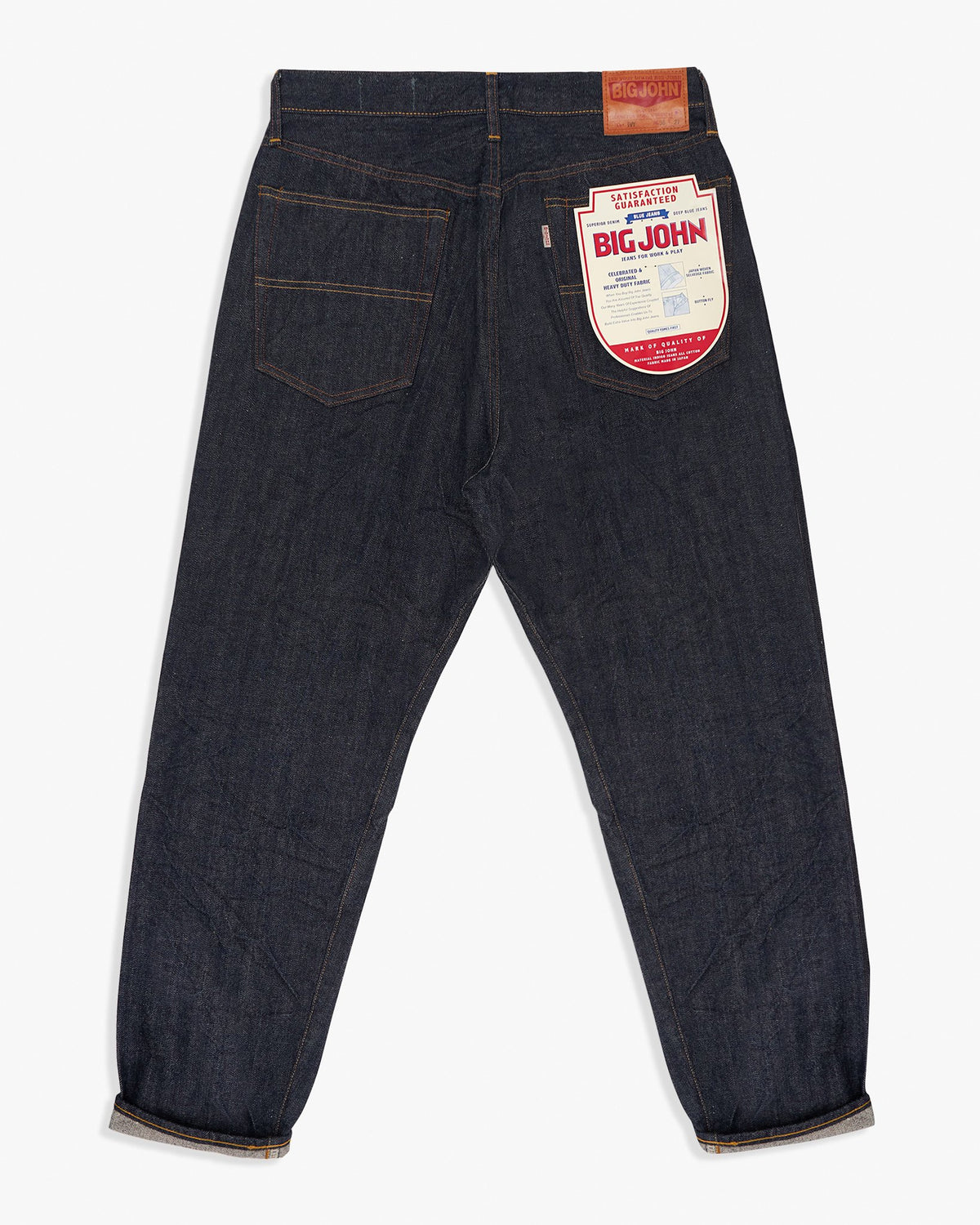 Big John M114J Ivy Tapered Fit Cropped Selvedge Mens Jeans - Indigo One Wash | Big John Jeans | JEANSTORE