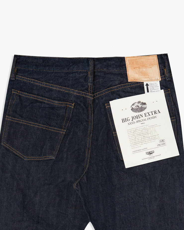 Big John XXXX-Extra Model Slim Straight Mens Jeans - 15.8oz Unsanforized Indigo Selvedge | Big John Jeans | JEANSTORE