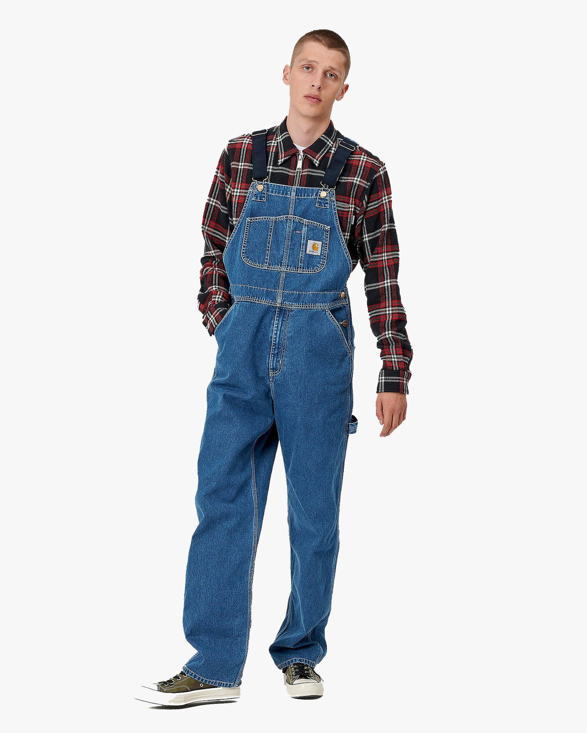 Carhartt WIP Bib Overall - Blue Stone Washed | Carhartt WIP Bibs & Overalls | JEANSTORE