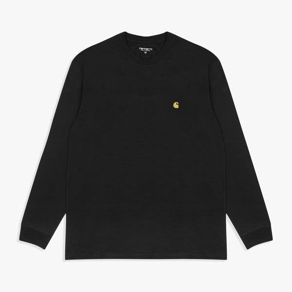 Carhartt WIP L/S Chase Tee - Black / Gold | Carhartt WIP T Shirts | JEANSTORE