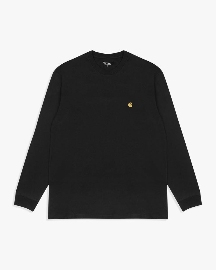 Carhartt WIP L/S Chase Tee - Black / Gold | Carhartt WIP T Shirts | JEANSTORE