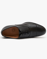 Cheaney Alfred Capped Oxford Shoe - Black Calf Leather | Cheaney Shoes Shoes | JEANSTORE