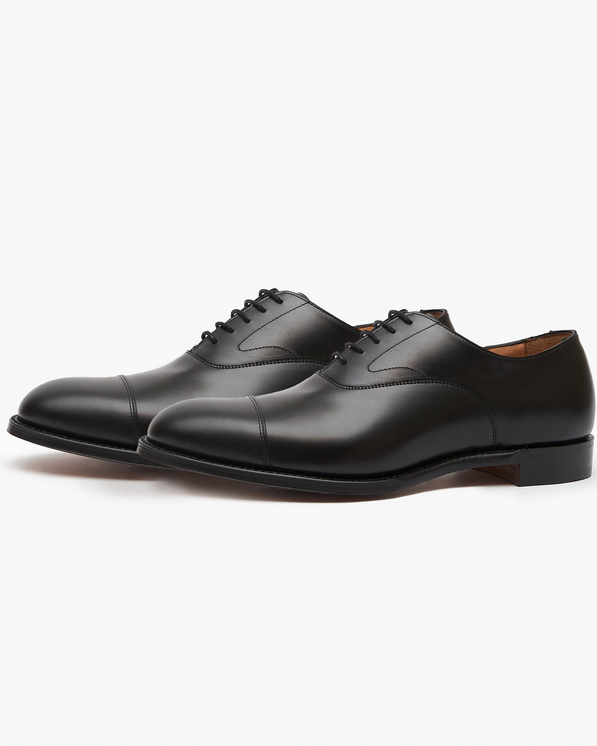 Cheaney Alfred Capped Oxford Shoe - Black Calf Leather | Cheaney Shoes Shoes | JEANSTORE