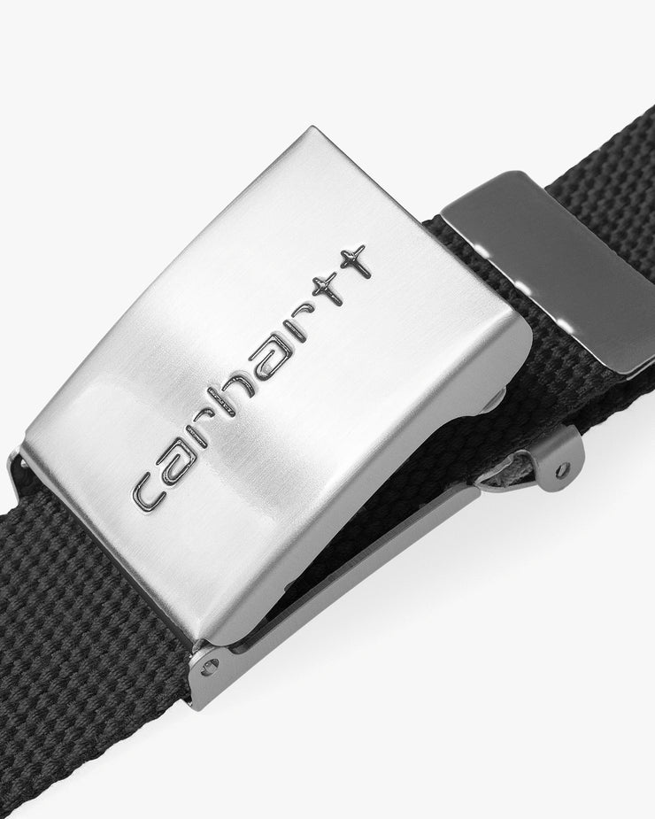 Carhartt WIP Clip Belt Chrome - Black | Carhartt WIP Belts | JEANSTORE