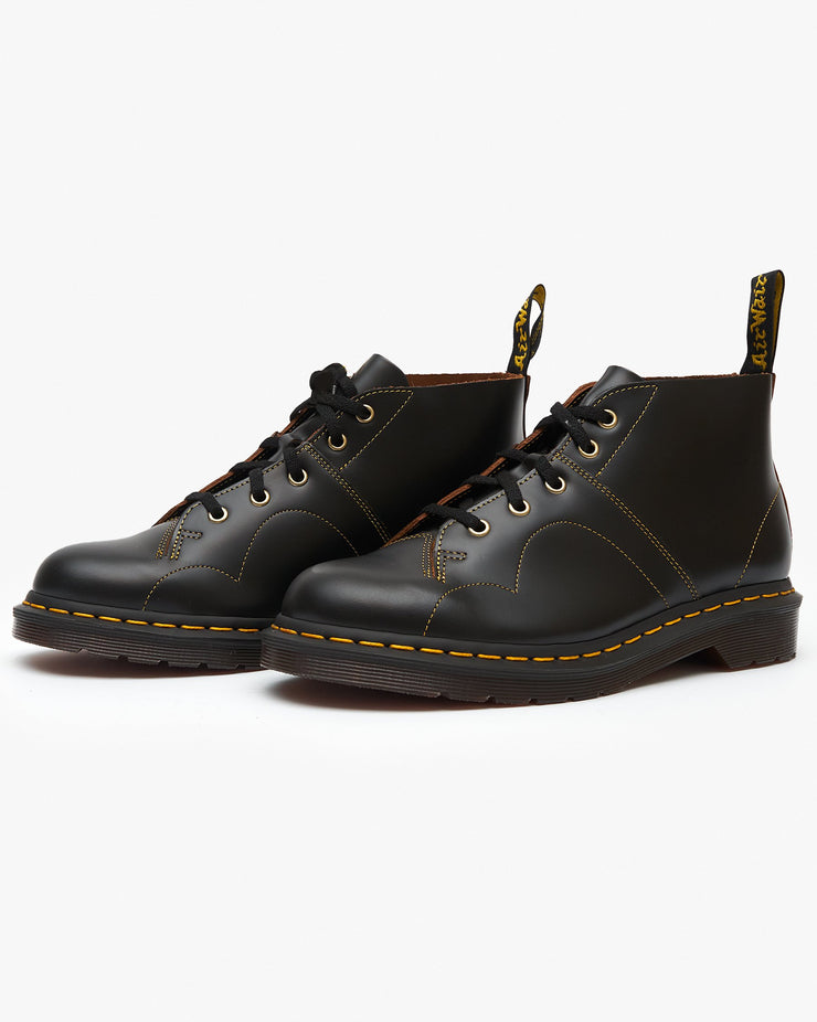 Dr Martens Archive Church Leather Monkey Boots - Black Vintage Smooth | Dr Martens Boots | JEANSTORE