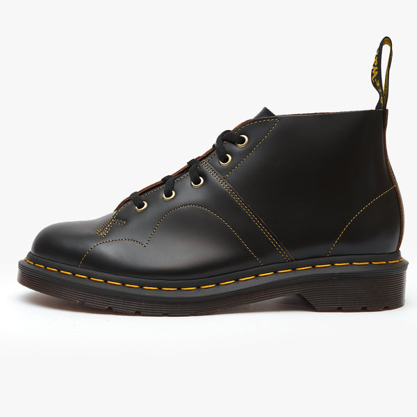 Dr Martens Archive Church Leather Monkey Boots - Black Vintage Smooth | Dr Martens Boots | JEANSTORE