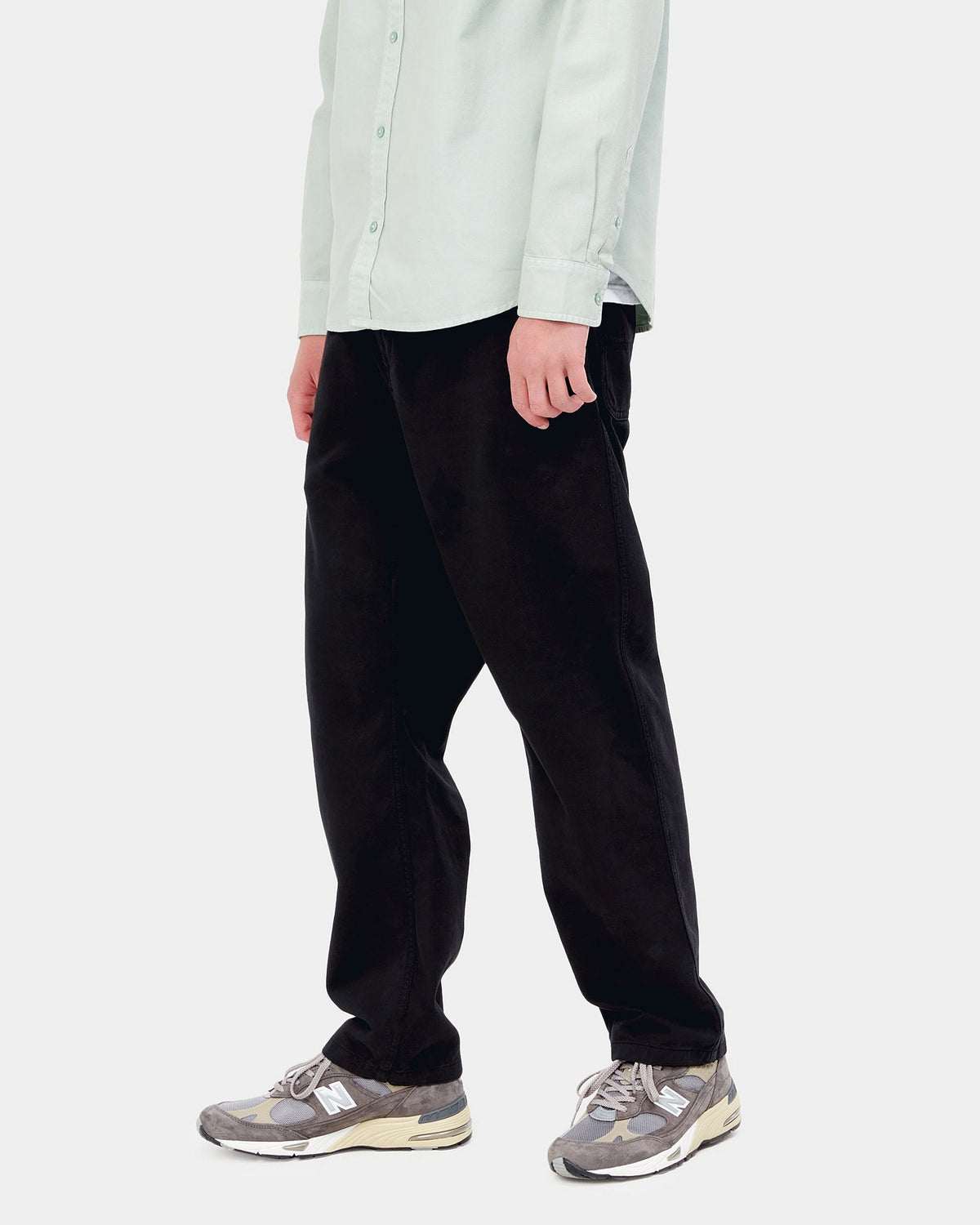 Carhartt WIP Flint Pant Regular Tapered Mens Trousers - Black Garment Dyed | Carhartt WIP Chinos & Trousers | JEANSTORE