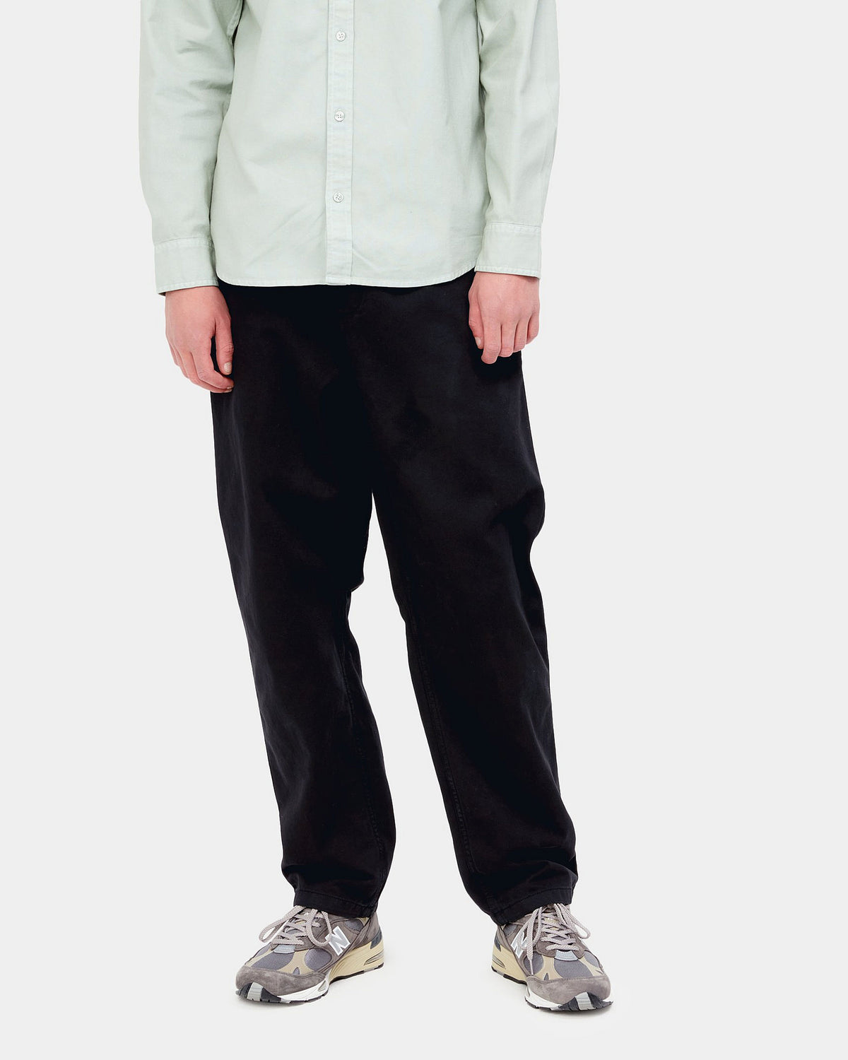 Carhartt WIP Flint Pant Regular Tapered Mens Trousers - Black Garment Dyed | Carhartt WIP Chinos & Trousers | JEANSTORE