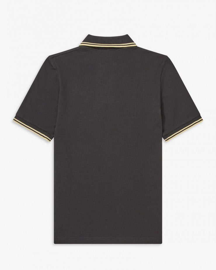 Fred Perry M12 Made In England Twin Tipped Polo Shirt - Black / Champagne | Fred Perry Polo Shirts | JEANSTORE