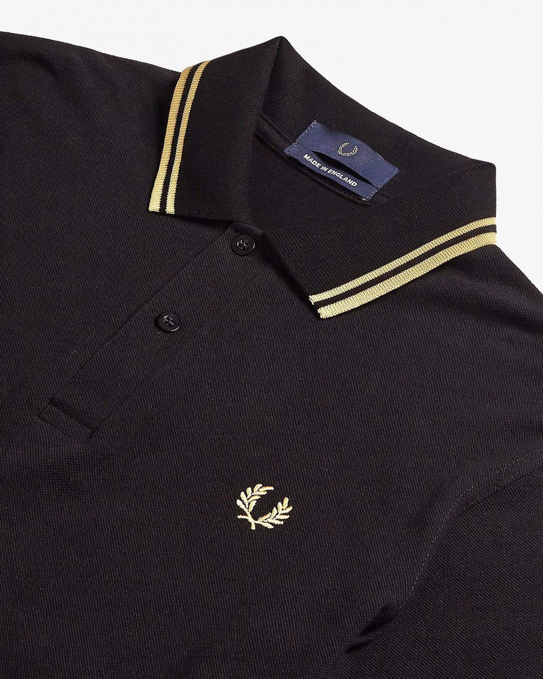 Fred Perry M12 Made In England Twin Tipped Polo Shirt - Black ...