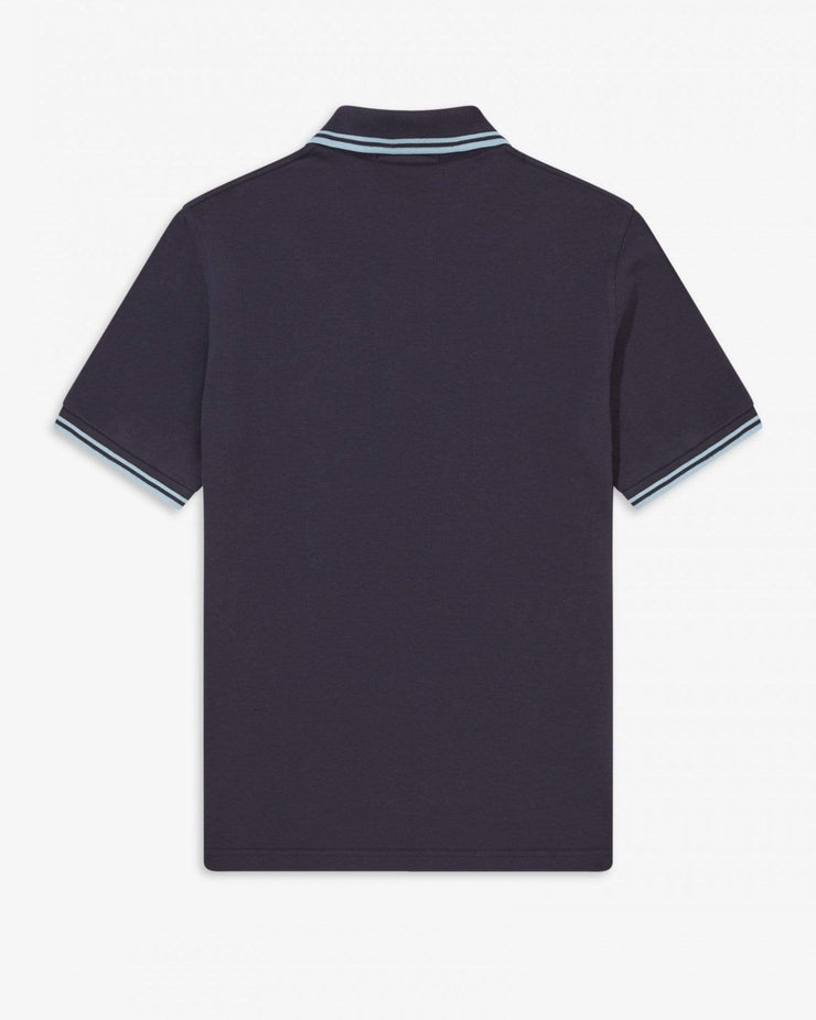 Fred Perry M12 Made In England Twin Tipped Polo Shirt - Navy / Ice | Fred Perry Polo Shirts | JEANSTORE