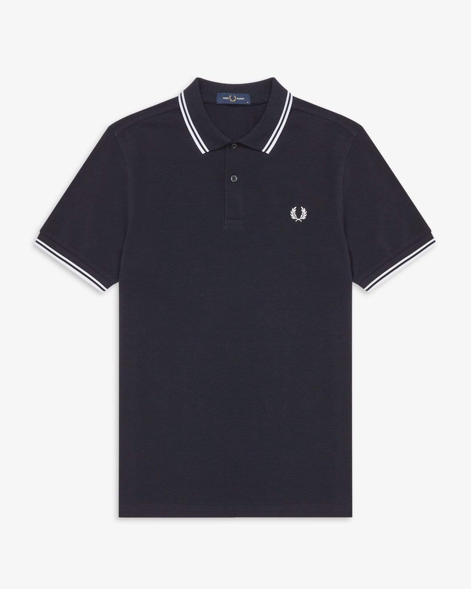 Fred Perry Twin Tipped Polo Shirt - Navy / White | JEANSTORE