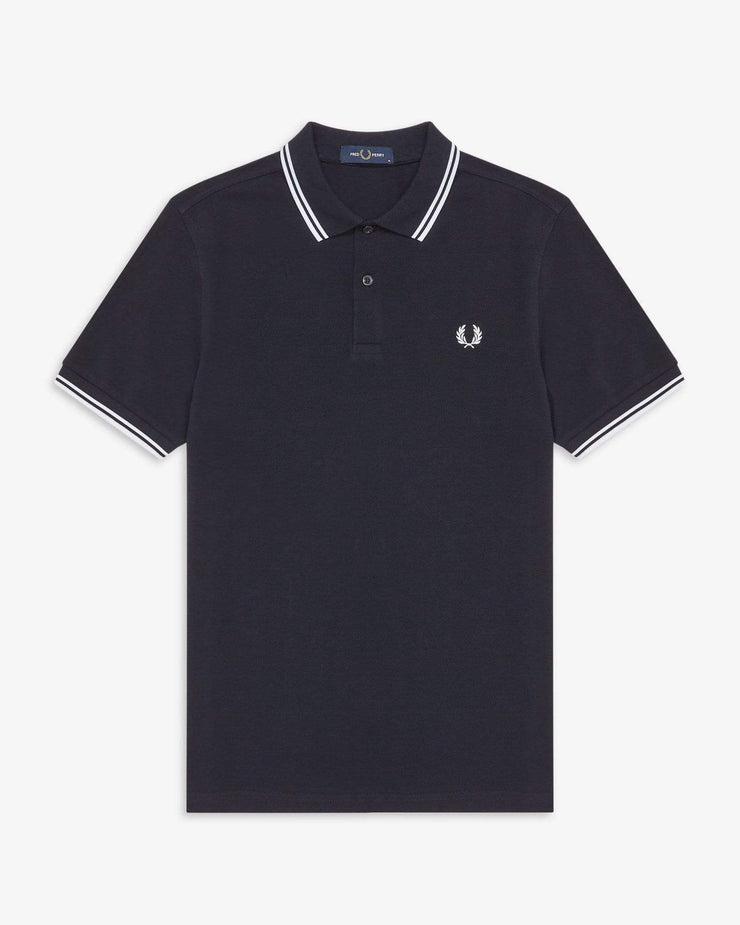 Fred Perry Twin Tipped Polo Shirt - Navy / White | Fred Perry Polo Shirts | JEANSTORE