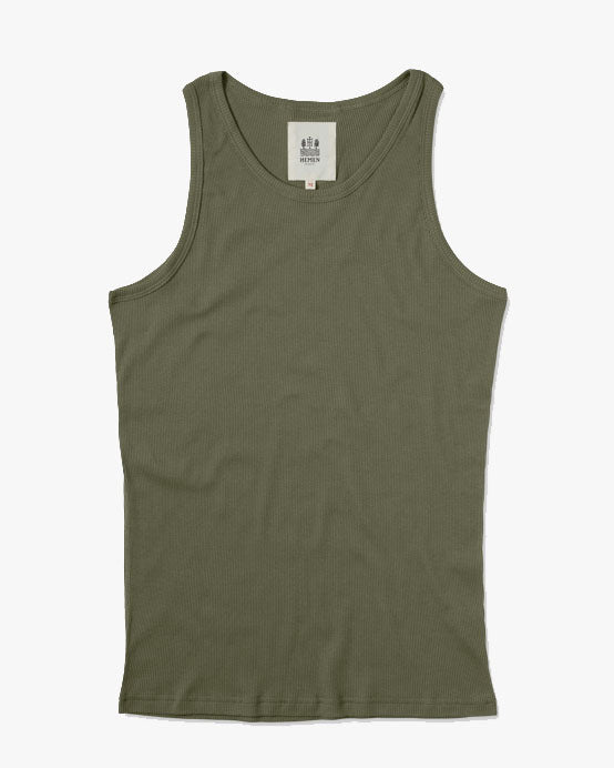 Hemen Biarritz Gari Ribbed Tank Top - Green Clay | Hemen Biarritz Underwear | JEANSTORE