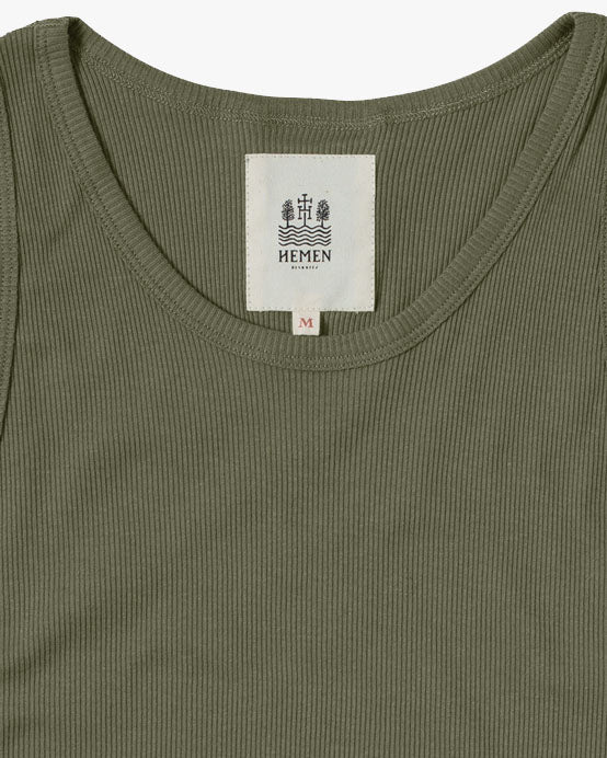 Hemen Biarritz Gari Ribbed Tank Top - Green Clay | Hemen Biarritz Underwear | JEANSTORE
