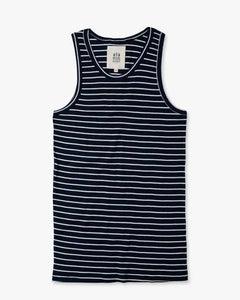 Hemen Biarritz Gari Sailor Stripe Ribbed Tank Top - Marine / Natural