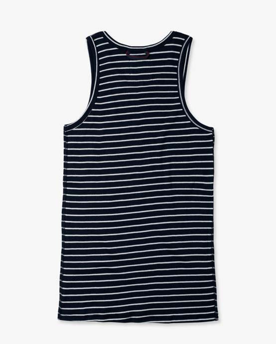 Hemen Biarritz Gari Sailor Stripe Ribbed Tank Top - Marine / Natural | Hemen Biarritz Underwear | JEANSTORE