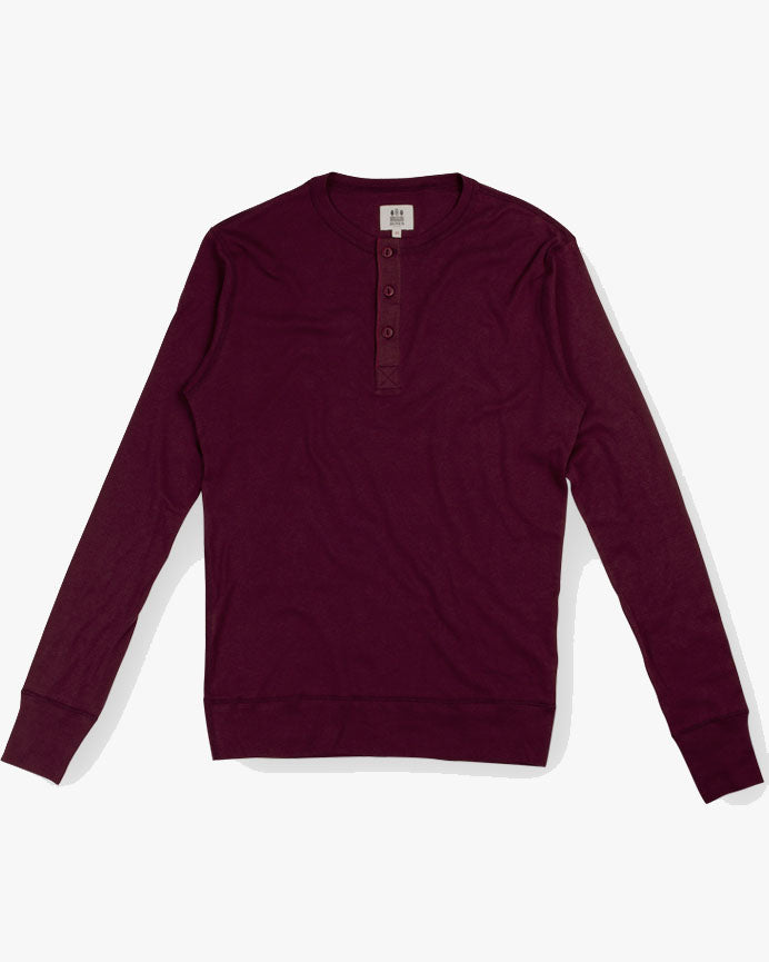 Hemen Biarritz Harri L/S Henley - Wine Red | Hemen Biarritz Underwear | JEANSTORE