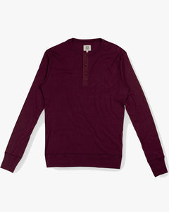 Hemen Biarritz Harri L/S Henley - Wine Red