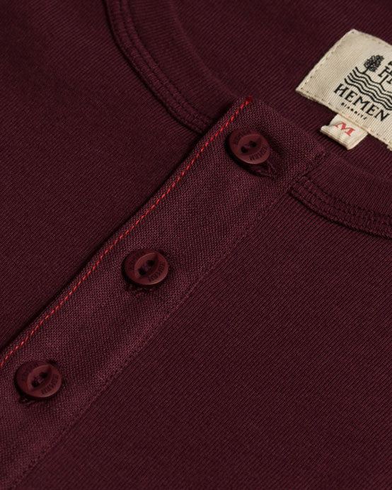 Hemen Biarritz Harri L/S Henley - Wine Red | Hemen Biarritz Underwear | JEANSTORE
