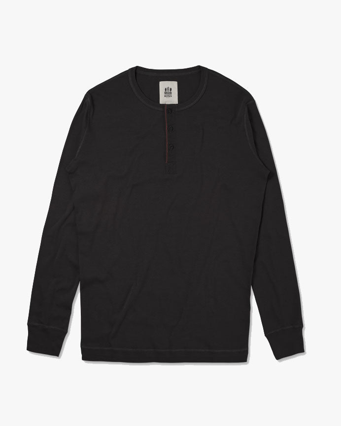 Hemen Biarritz Harri L/S Henley - Solid Black | Hemen Biarritz Underwear | Jeanstore