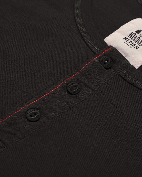Hemen Biarritz Harri L/S Henley - Solid Black | Hemen Biarritz Underwear | Jeanstore
