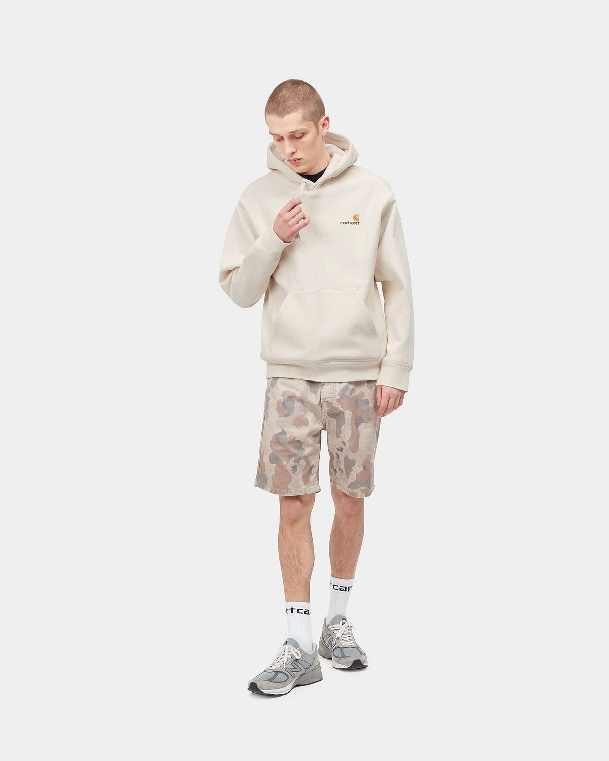 Carhartt WIP Hooded American Script Sweat - Natural | Carhartt WIP Sweaters & Knitwear | JEANSTORE