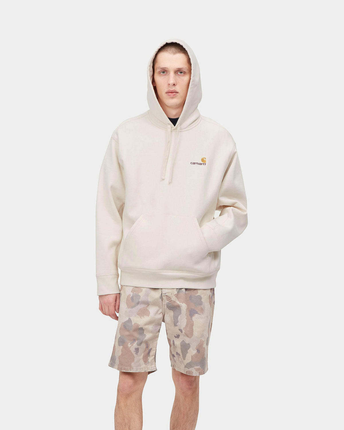 Carhartt WIP Hooded American Script Sweat - Natural | Carhartt WIP Sweaters & Knitwear | JEANSTORE