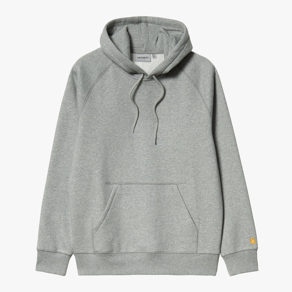 Carhartt WIP Hooded Chase Sweat - Grey Heather / Gold | Carhartt WIP Sweaters & Knitwear | JEANSTORE