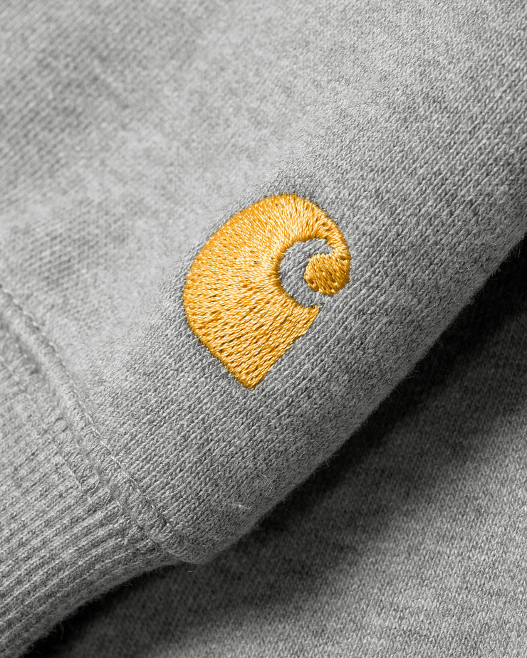 Carhartt WIP Hooded Chase Sweat - Grey Heather / Gold | Carhartt WIP Sweaters & Knitwear | JEANSTORE