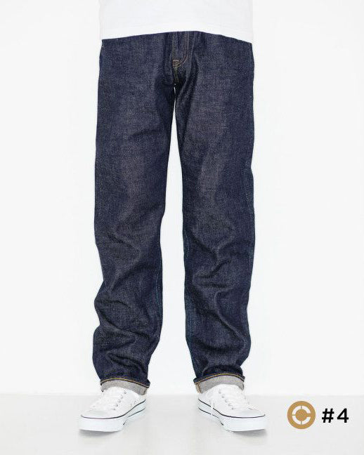 Japan Blue J401 Circle Classic Straight 14.8oz Texas Cotton Selvedge Mens Jeans - Indigo Onewash