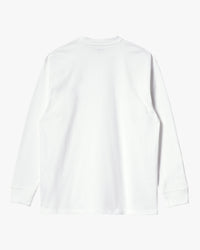 Carhartt WIP L/S American Script Tee - White | Carhartt WIP T Shirts | JEANSTORE