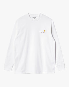 Carhartt WIP L/S American Script Tee - White