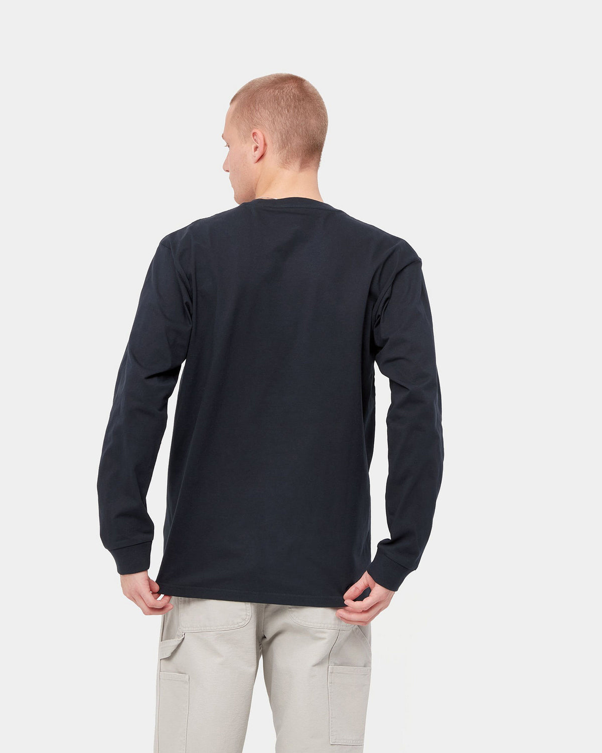 Carhartt WIP L/S Chase Tee - Dark Navy / Gold | Carhartt WIP T Shirts | JEANSTORE