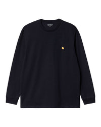 Carhartt WIP L/S Chase Tee - Dark Navy / Gold | Carhartt WIP T Shirts | JEANSTORE