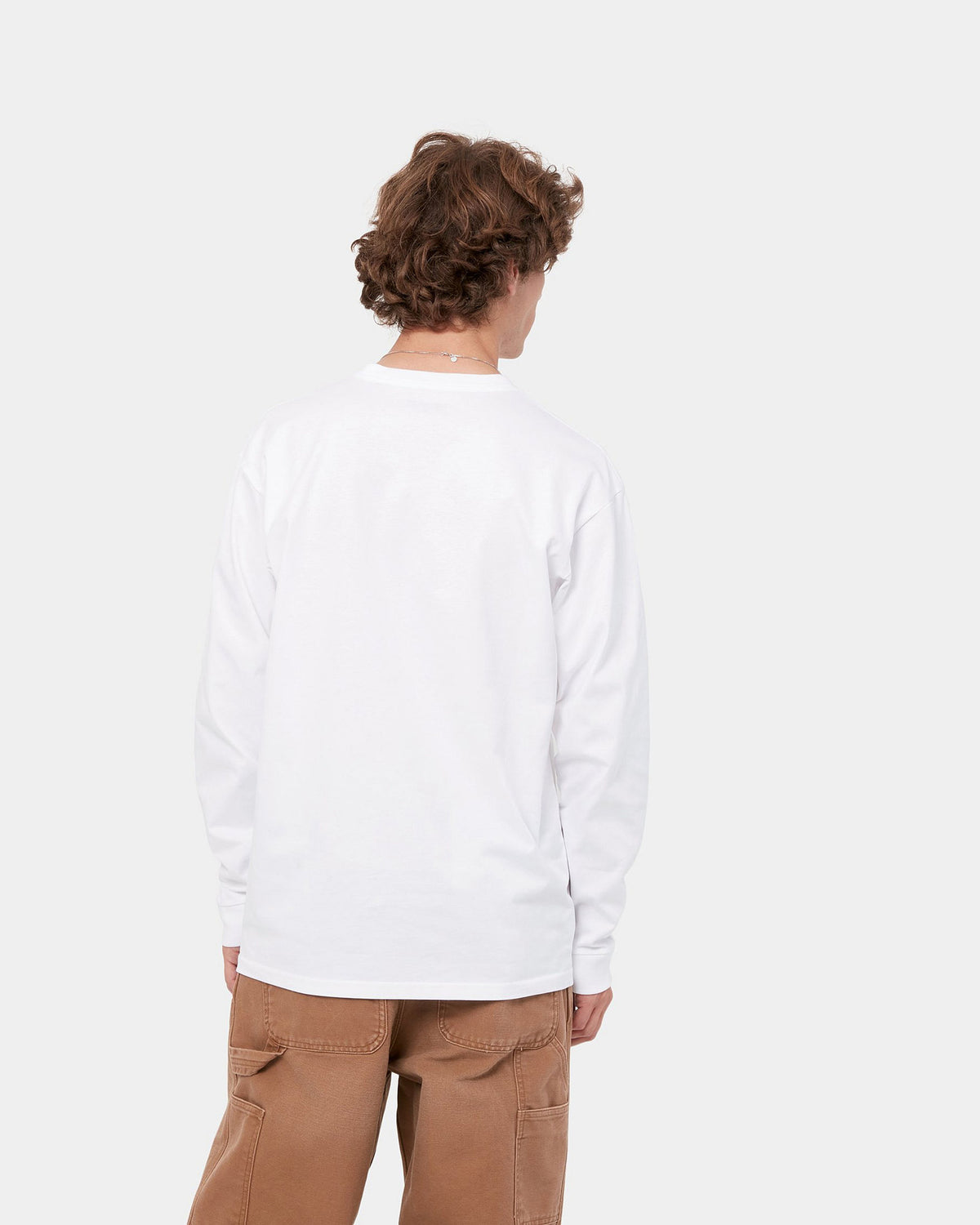 Carhartt WIP L/S Chase Tee - White / Gold | Carhartt WIP T Shirts | JEANSTORE