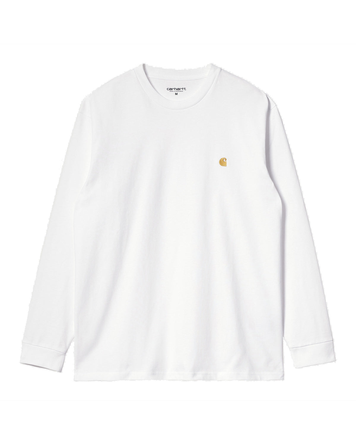 Carhartt WIP L/S Chase Tee - White / Gold | Carhartt WIP T Shirts | JEANSTORE