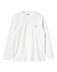Carhartt WIP L/S Chase Tee - White / Gold | Carhartt WIP T Shirts | JEANSTORE