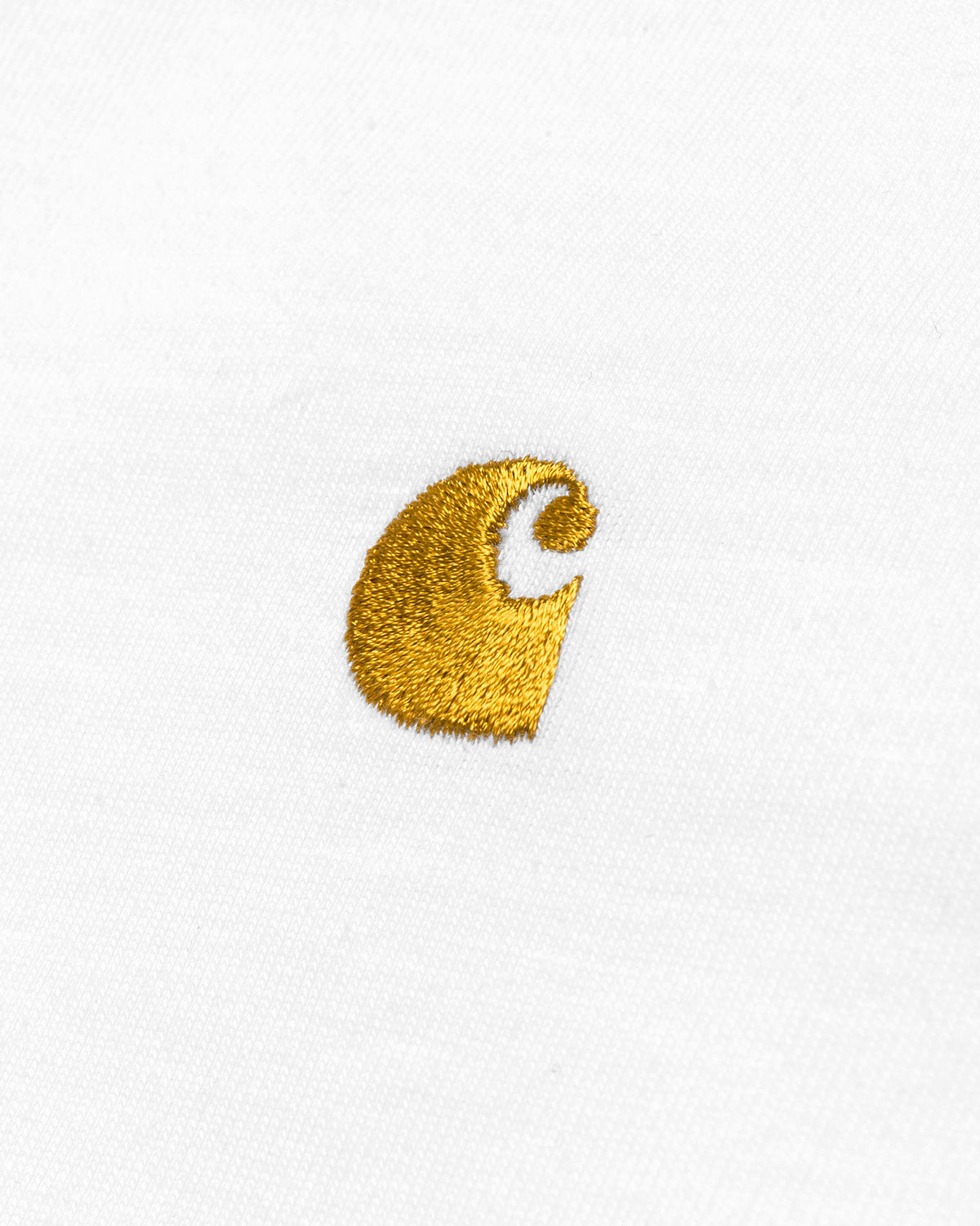 Carhartt WIP L/S Chase Tee - White / Gold | Carhartt WIP T Shirts | JEANSTORE